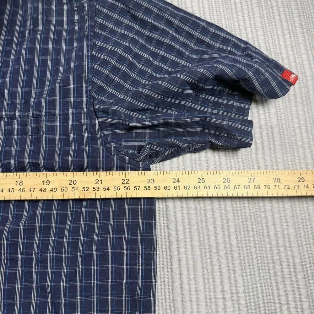 The North Face Shirt Men's L Short Sleeve Blue White Plaid Gorpcore Outdoors
